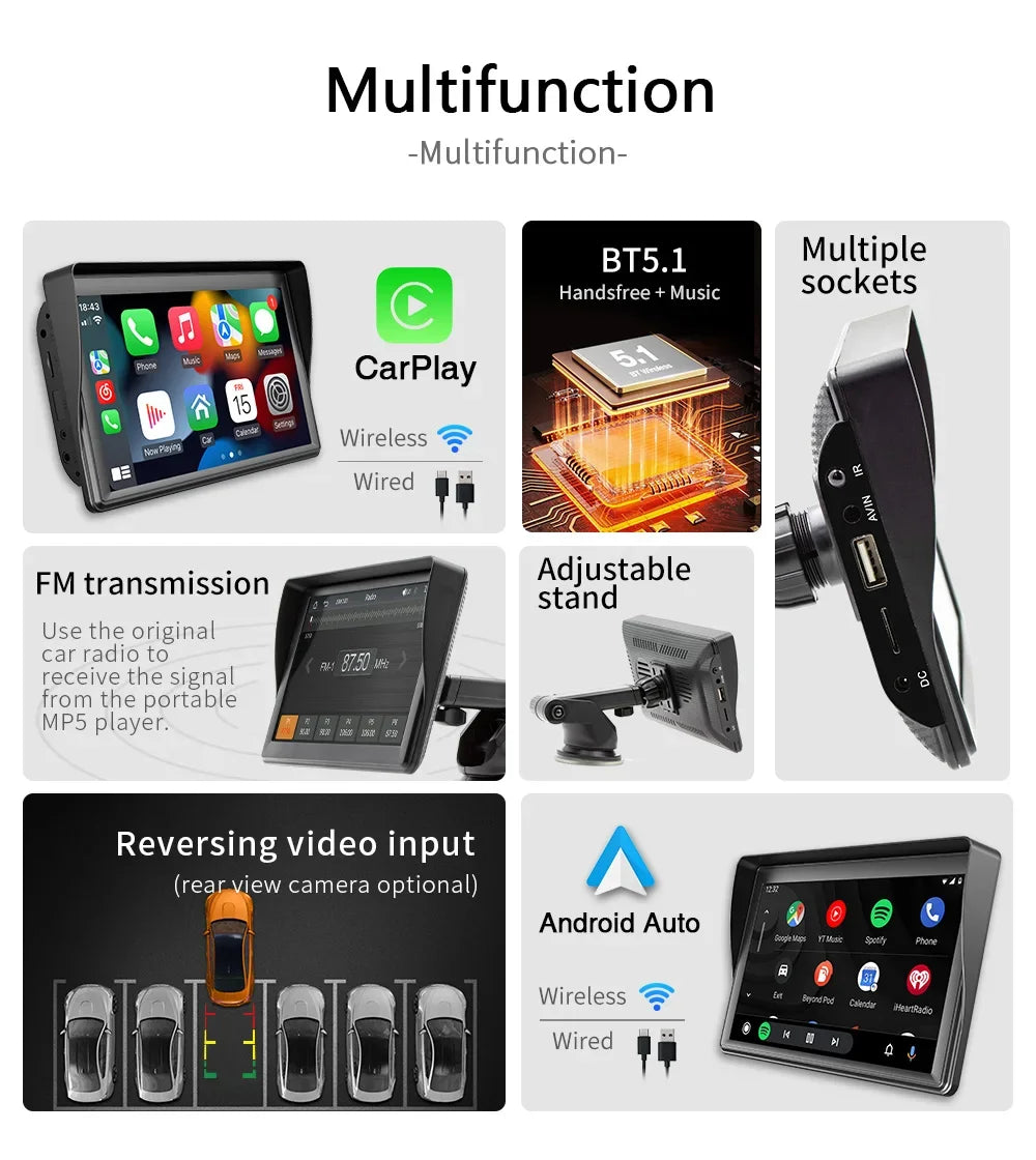 Universal 7-Inch Wireless Car Player