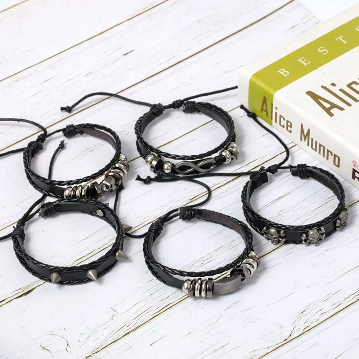 5PCS Punk Skull Bracelet Set