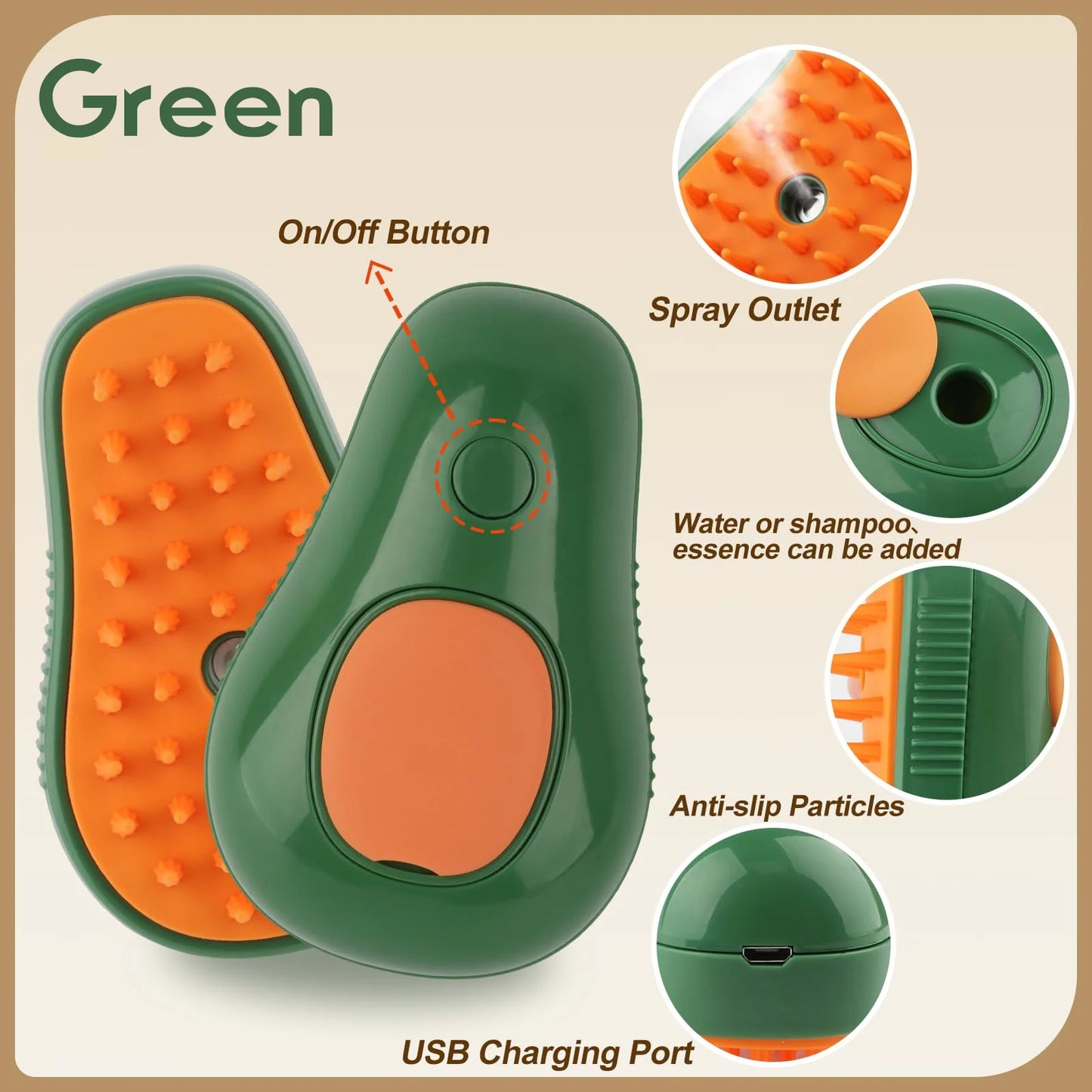 Steamy Pet Grooming Brush