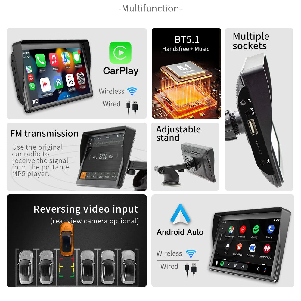Universal 7-Inch Wireless Car Player