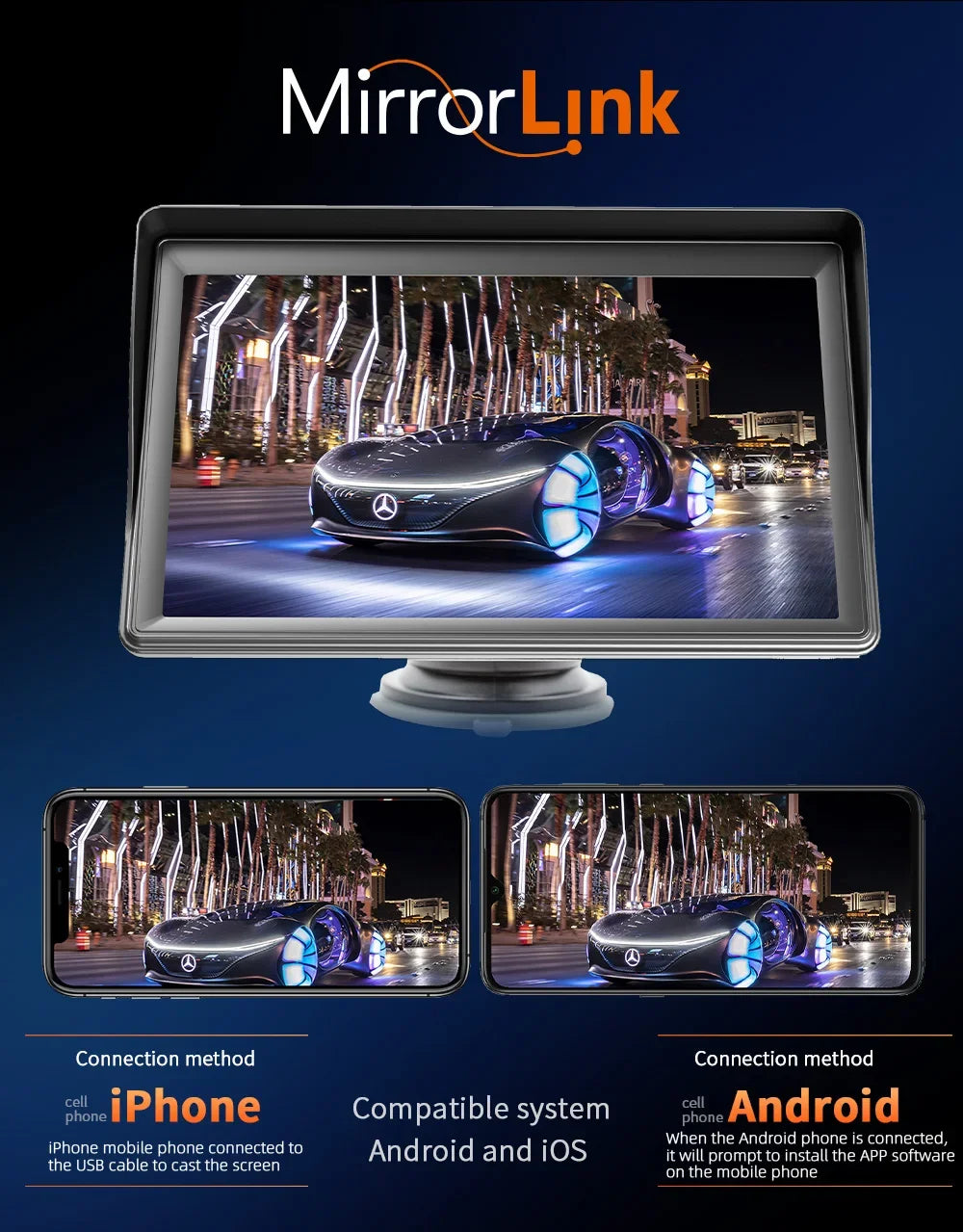 Universal 7-Inch Wireless Car Player