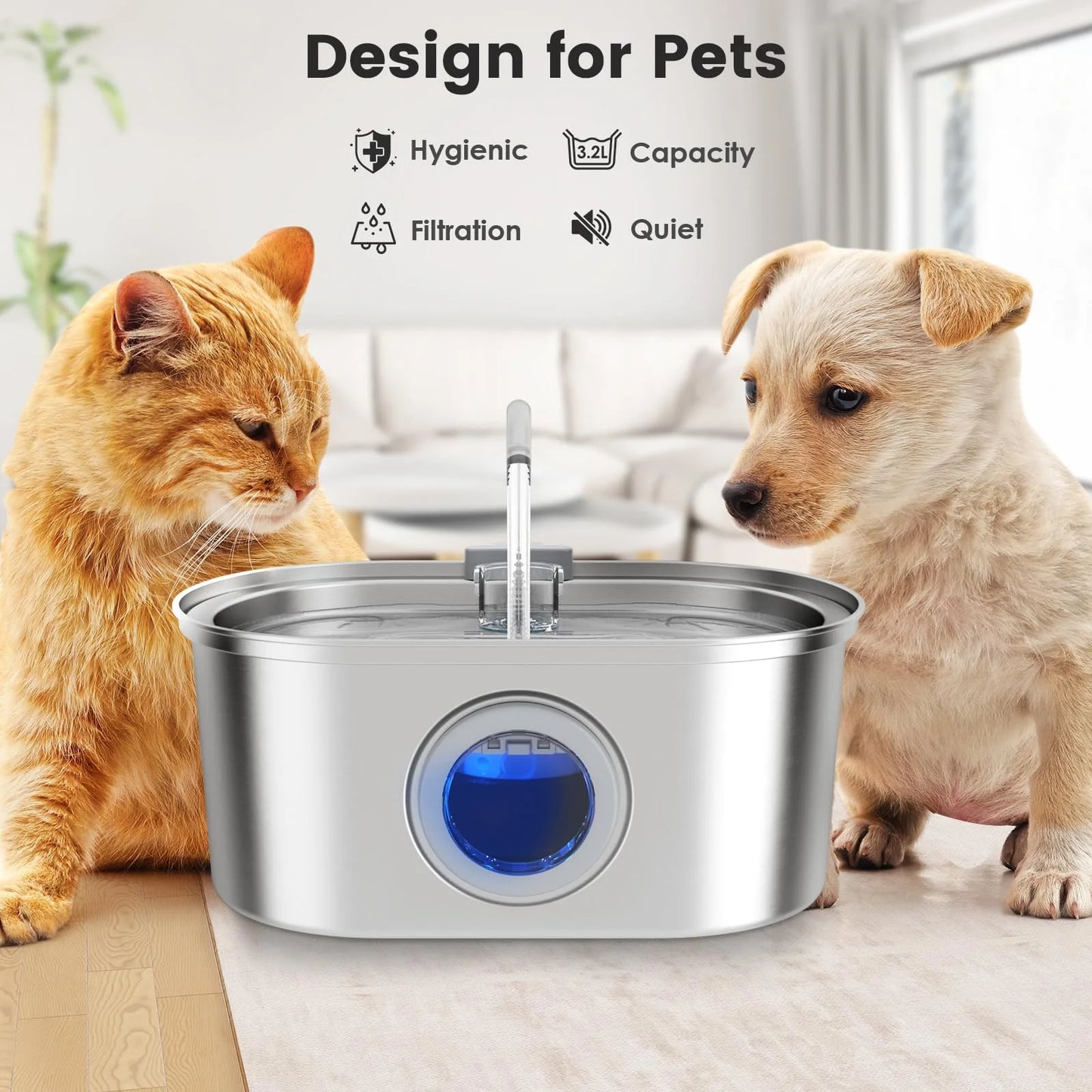 3.2L Stainless Steel Pet Dispenser