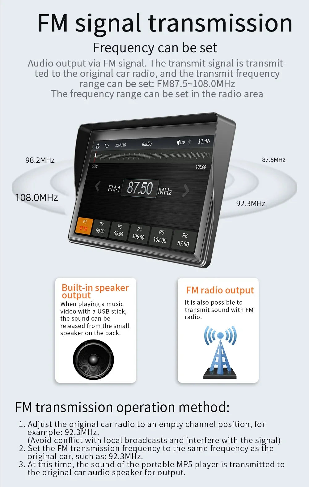 Universal 7-Inch Wireless Car Player