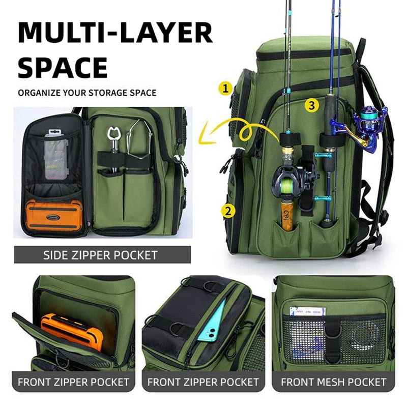 50L Fishing Tackle Backpack