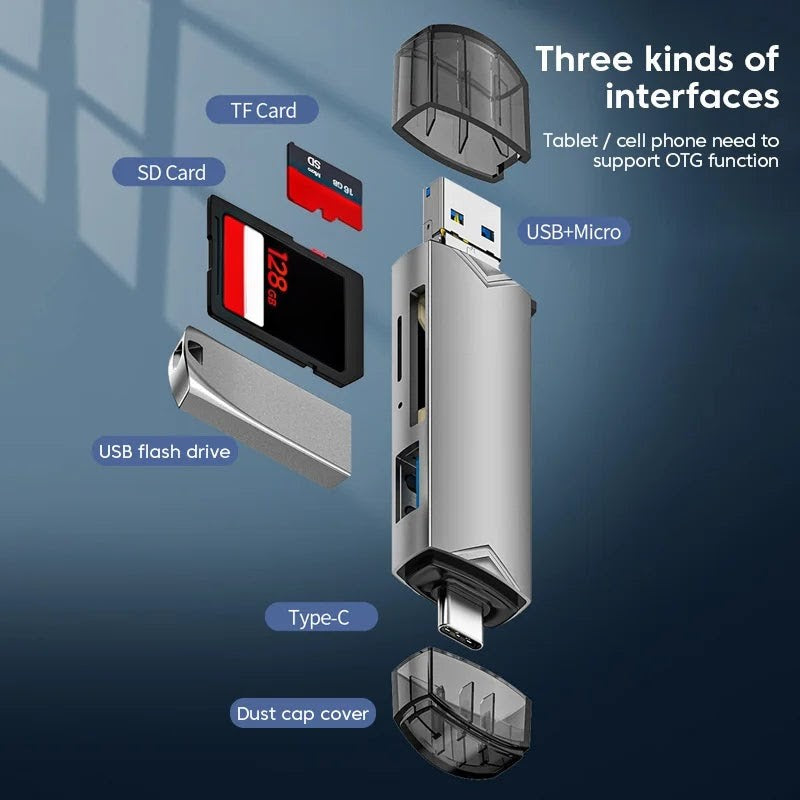 6-in-1 USB Card Reader
