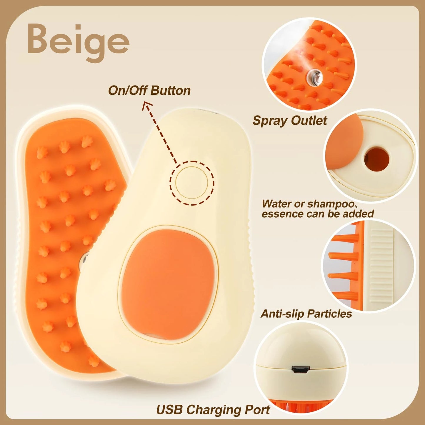 Steamy Pet Grooming Brush