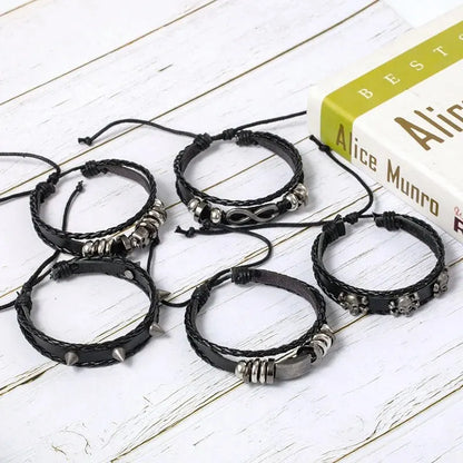 5PCS Punk Skull Bracelet Set
