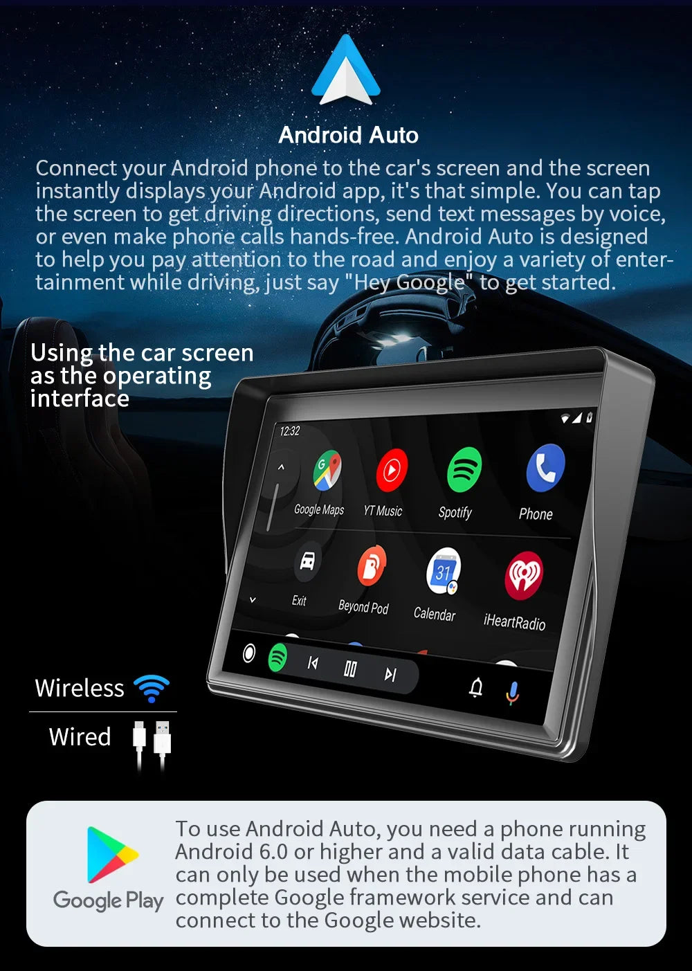 Universal 7-Inch Wireless Car Player