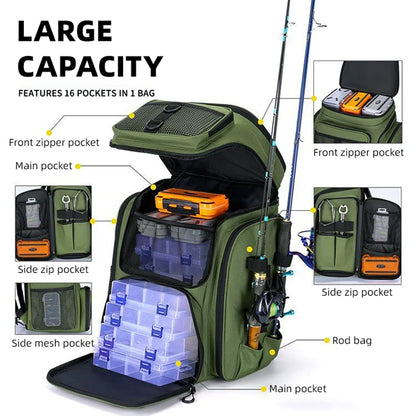 50L Fishing Tackle Backpack