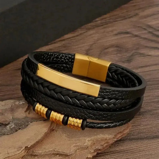 Unisex Leather Magnetic Bracelet