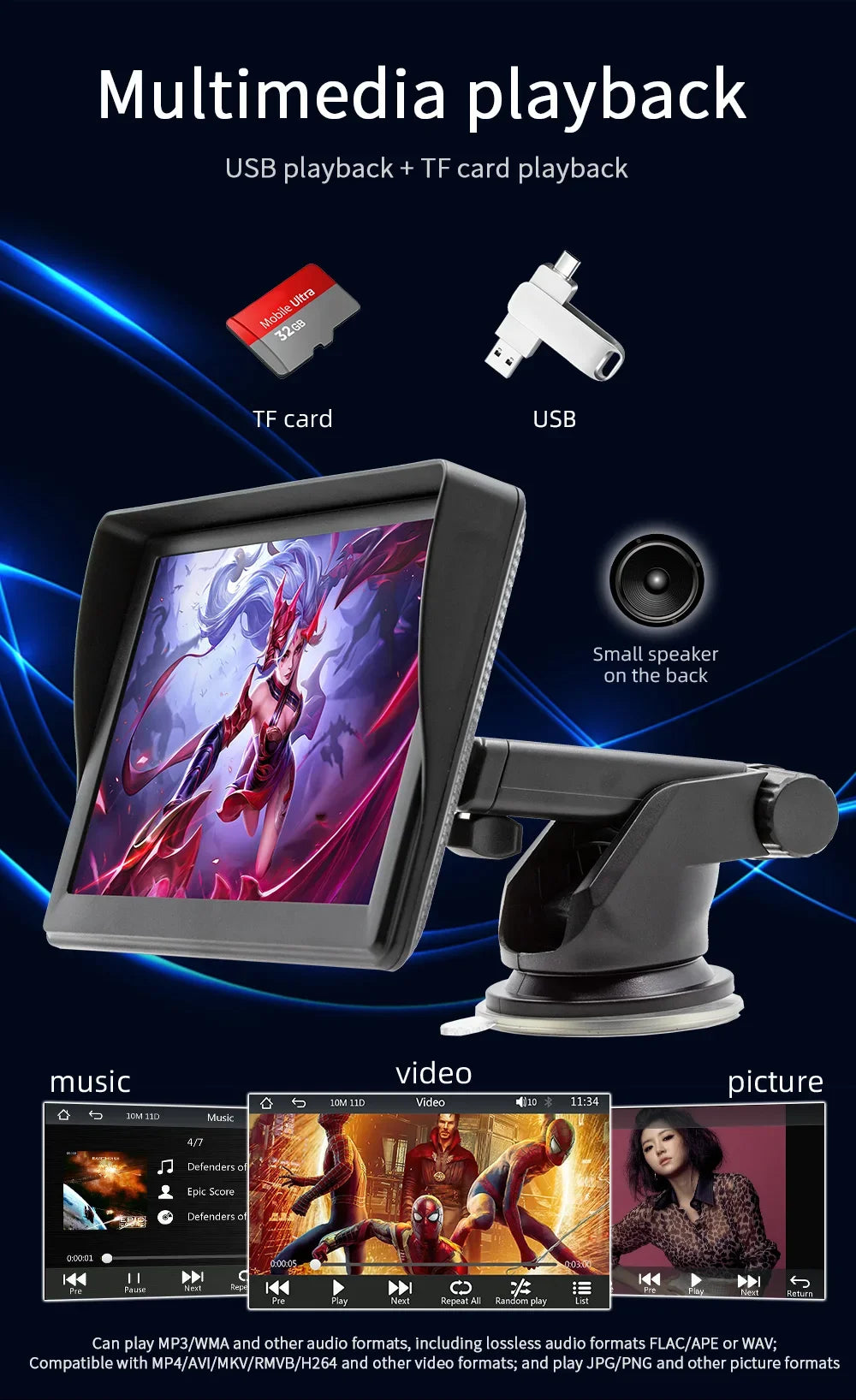 Universal 7-Inch Wireless Car Player