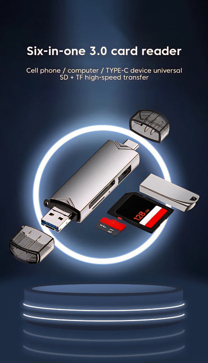 6-in-1 USB Card Reader